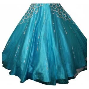 NEW LITTLE ROSIE girl's glitz pageant dress in ocean blue